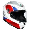 AGV K6 Hyphen Helmet - White Red Blue -Motorcycle Clothing Store agv k6 hyphen helmet white red blue getgearedshop 1