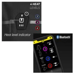 Macna Ascent Heated Quilt Jacket - Black 7 Macna Ascent Heated Quilt Jacket - Black -Motorcycle Clothing Store heat controls