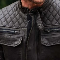 Oxford Hardy Wax Jacket WP - Olive -Motorcycle Clothing Store oxford hardy wax jacket wp olive getgearedshop 6