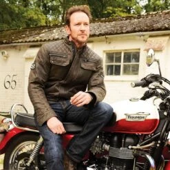 Oxford Hardy Wax Jacket WP - Olive -Motorcycle Clothing Store oxford hardy wax jacket wp olive getgearedshop 7