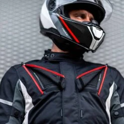 Rev It! Horizon 3 Jacket WP - Black Red -Motorcycle Clothing Store rev it horizon 3 jacket close up vents