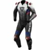 Rev It! Quantum 2 One-Piece Suit - White Blue -Motorcycle Clothing Store rev it quantum 2 one piece suit white blue getgearedshop 1
