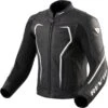 Rev It! Vertex GT Leather Jacket - Black White - SALE -Motorcycle Clothing Store rev it vertex gt leather jacket black white getgearedshop 1