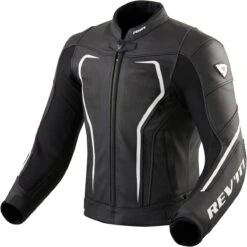 Rev It! Vertex GT Leather Jacket - Black White - SALE