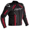RST S-1 Textile Jacket CE WP - Black Red White -Motorcycle Clothing Store rst s 1 textile jacket ce wp black red white getgearedshop 1