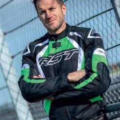 RST Tractech Evo 4 Textile Jacket CE WP - Black Green -Motorcycle Clothing Store rst tractech evo 4 textile jacket ce wp black green getgearedshop 6
