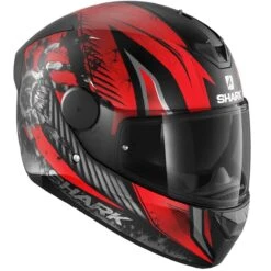 Shark D-Skwal 2 Helmet Atraxx KRA - Red -Motorcycle Clothing Store shark d skwal 2 helmet atraxx kra red getgearedshop 5