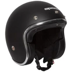 Spada Open Face Classic Helmet - Matt Black -Motorcycle Clothing Store spada open face classic helmet matt black getgearedshop 4
