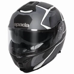Spada Orion Slate Flip Front Helmet - Matt Black White Silver