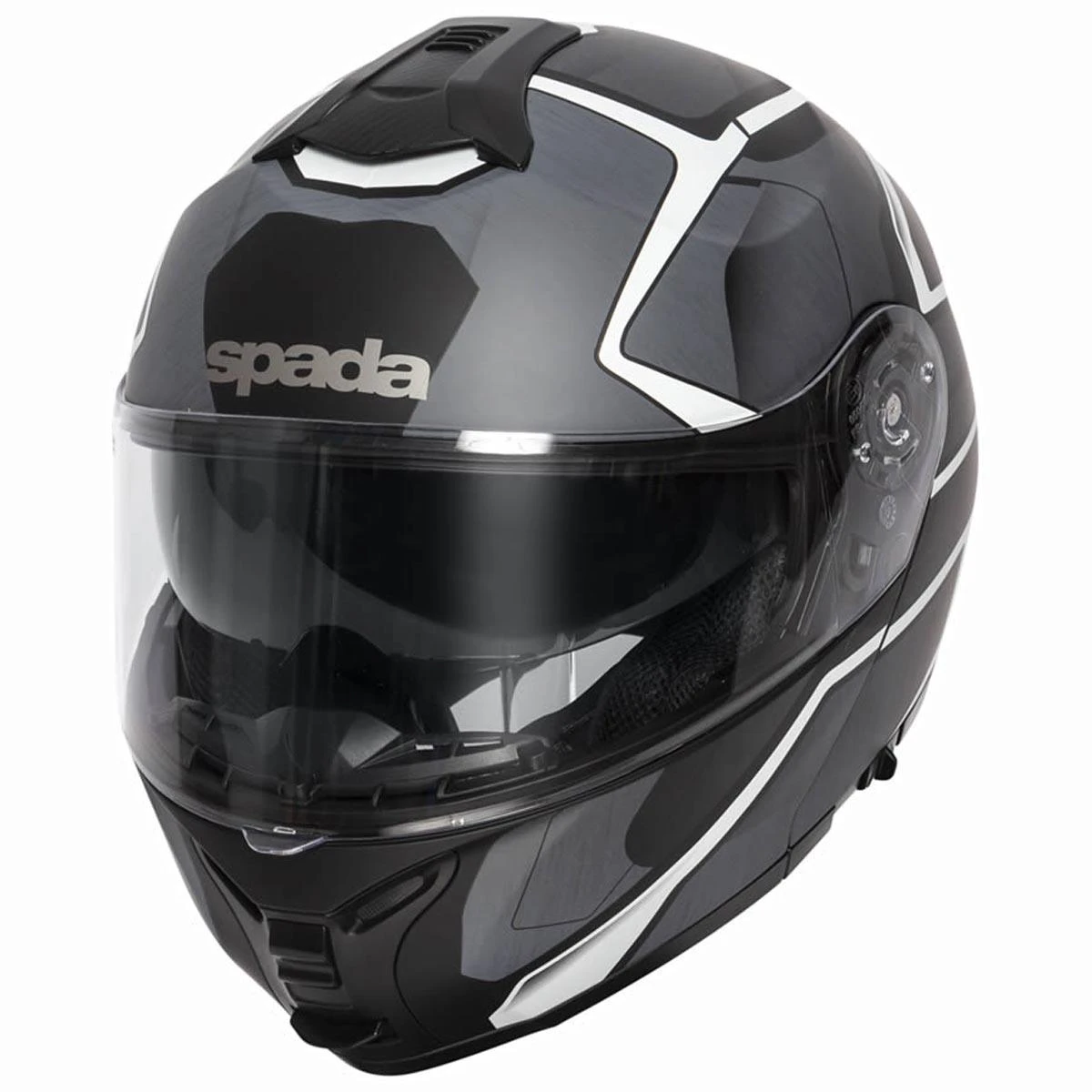 Spada Orion Slate Flip Front Helmet - Matt Black White Silver 3 Spada Orion Slate Flip Front Helmet - Matt Black White Silver