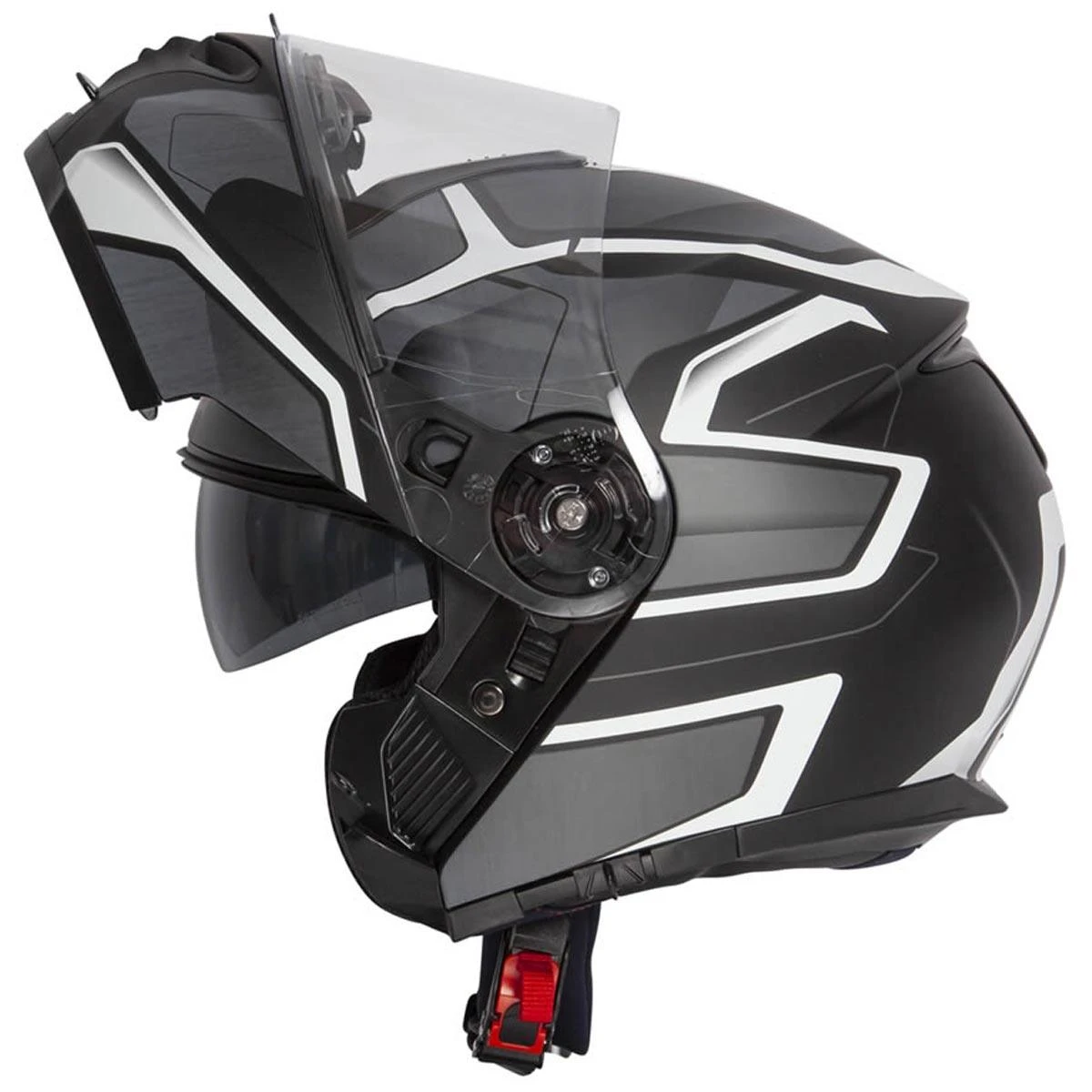 Spada Orion Slate Flip Front Helmet - Matt Black White Silver 4 Spada Orion Slate Flip Front Helmet - Matt Black White Silver - Image 2