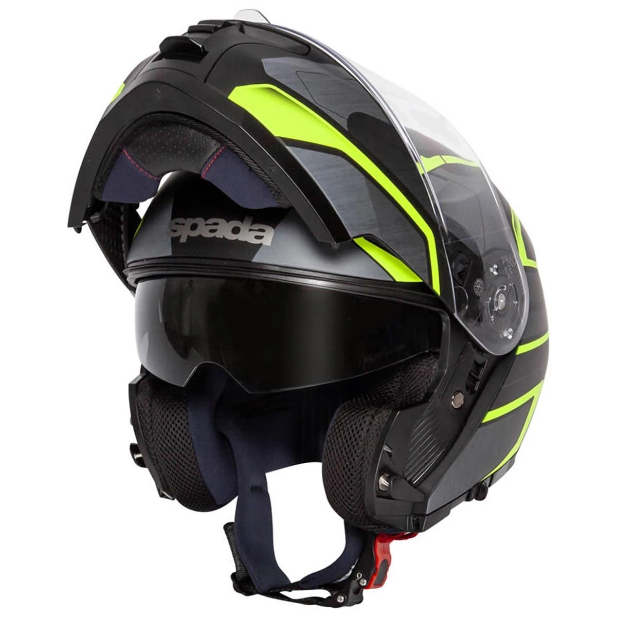 Spada Orion Slate Flip Front Helmet - Matt Black Yellow 4 Spada Orion Slate Flip Front Helmet - Matt Black Yellow - Image 2
