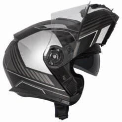 Spada Orion Whip Flip Front Helmet - Matt Black Silver -Motorcycle Clothing Store spada orion whip flip front helmet matt black silver getgearedshop 4