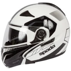 Spada Reveal Tracker Helmet - White Black - SALE -Motorcycle Clothing Store spada reveal tracker helmet white black getgearedshop 3